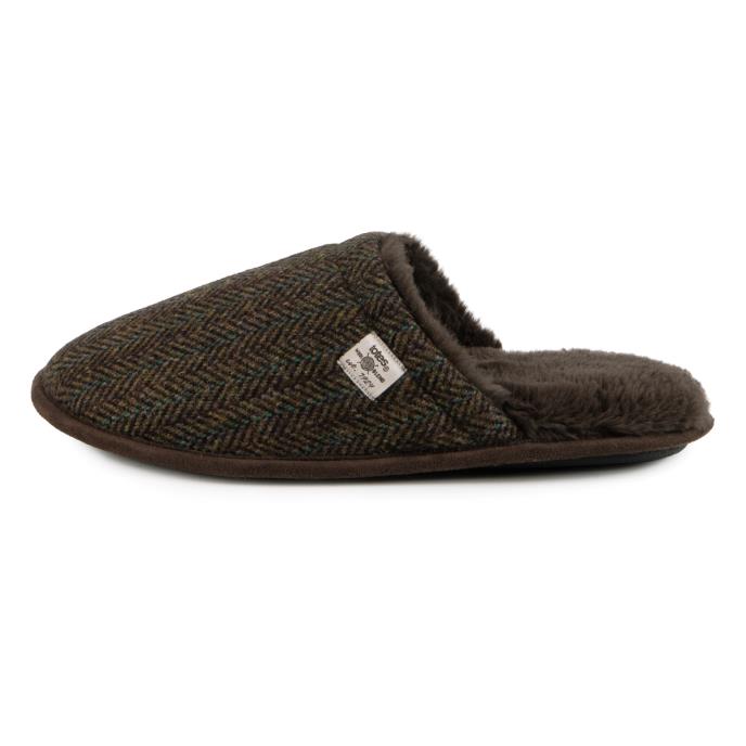 totes toasties&#174; Mens Wool Mix Mule Slippers Brown