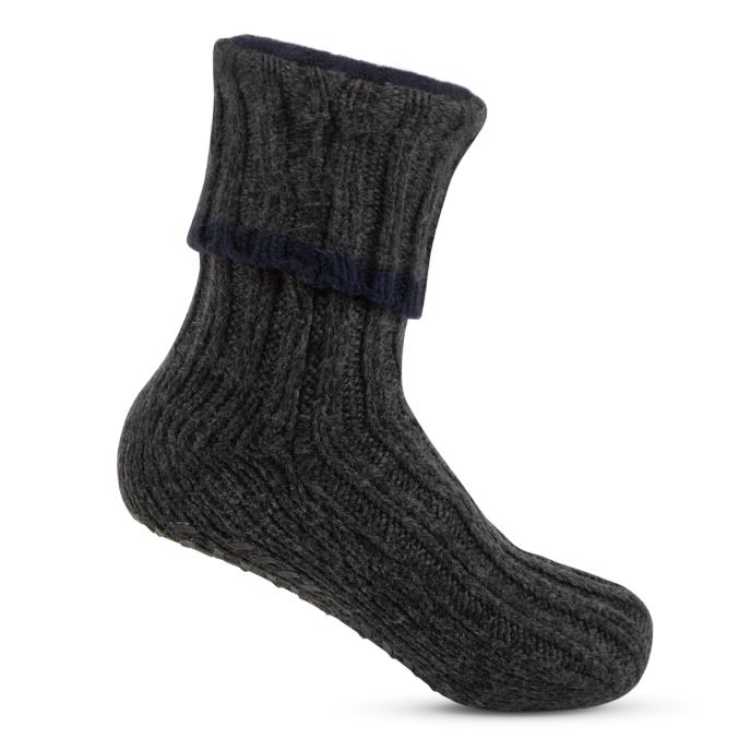 totes toasties&#174; Mens Recycled Chunky Slipper Sock Grey