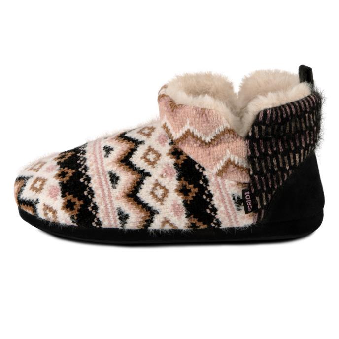 totes toasties&#174; Ladies Patchwork Fairisle Short Boot Slippers Fairisle