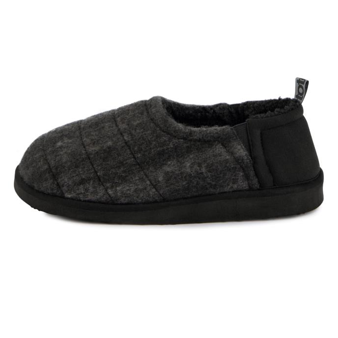 totes toasties&#174; Mens Quilted Full Back Slipper With EVA Sole Black / Grey