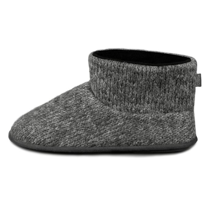 totes toasties&#174; Mens Knitted Short Boot Slipper Grey