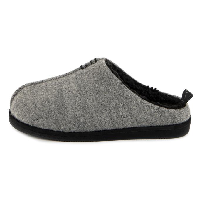 Isotoner&#174; Mens Icons Felted Centre Seam Mule With Warm Lining Grey