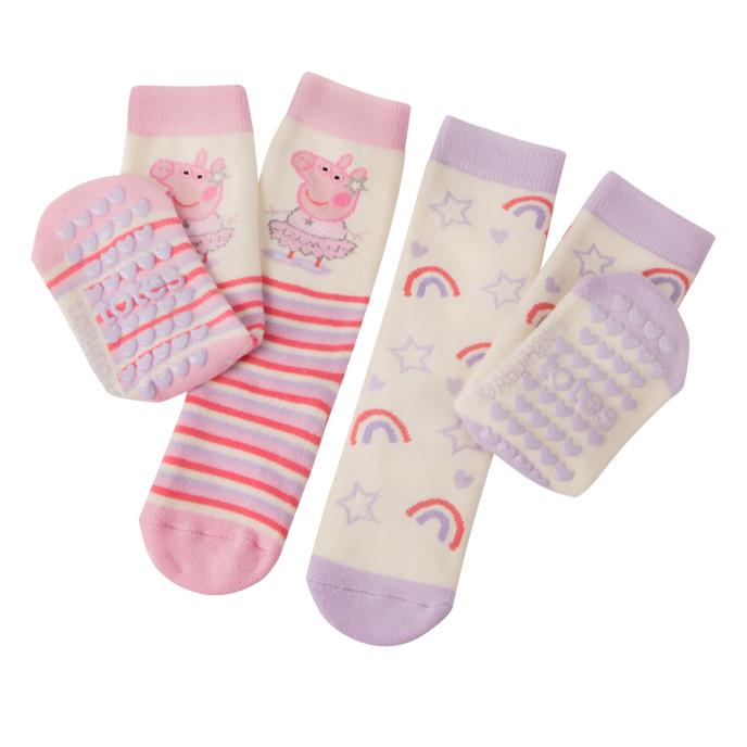 totes&#174; Peppa Pig™ Childrens Novelty Original Slipper Sock (Twin Pack) Peppa