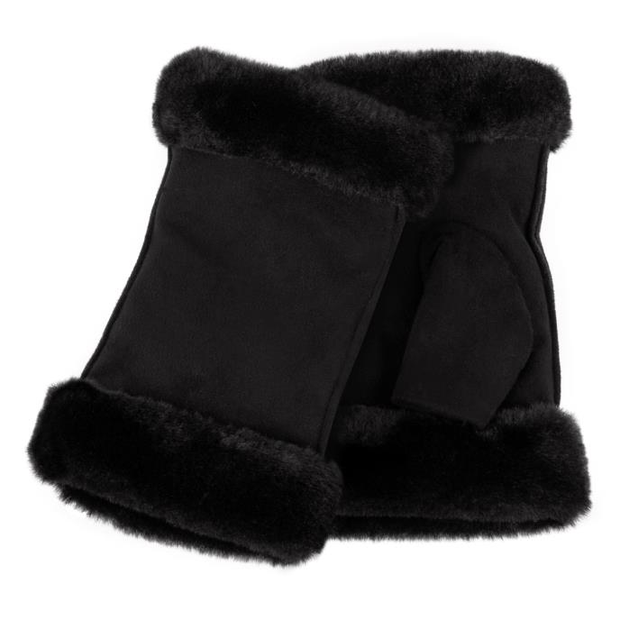 Isotoner&#174; Ladies Faux Suede Fingerless Glove Black