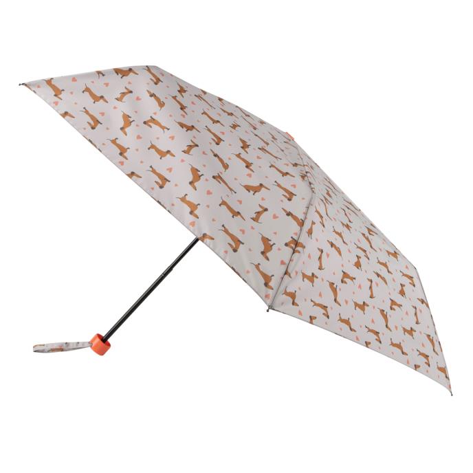 totes ECO-BRELLA&#174; Supermini Dachshund Hearts  Print Umbrella (3 Section)