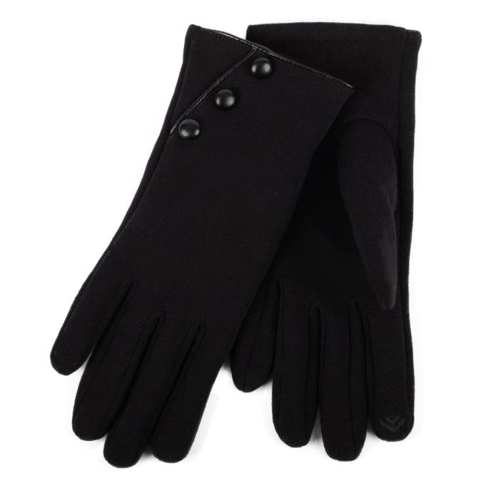 Isotoner&#174; Ladies Thermal SmarTouch&#174; Glove With Button &amp; Piping Detail Black