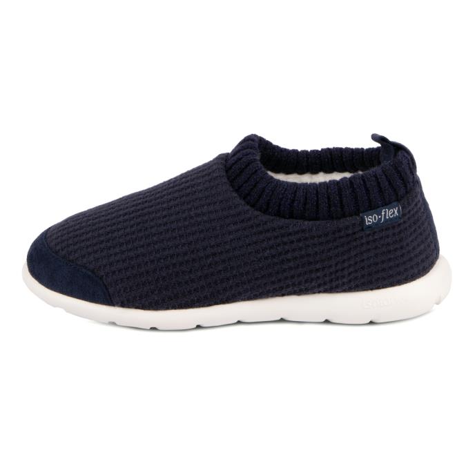 Isotoner&#174; Ladies Iso-Flex Waffle Bootie Slipper Navy