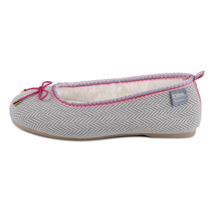 Isotoner&#174; Ladies Herringbone Ballet Slipper Grey