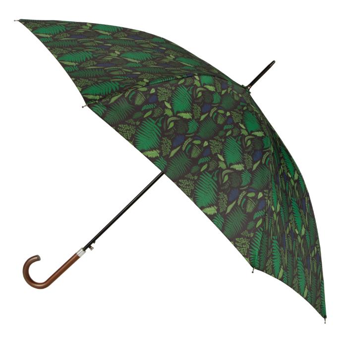 totes ECO-BRELLA&#174; Auto Open Walker Wood Handle Fern Print Umbrella 