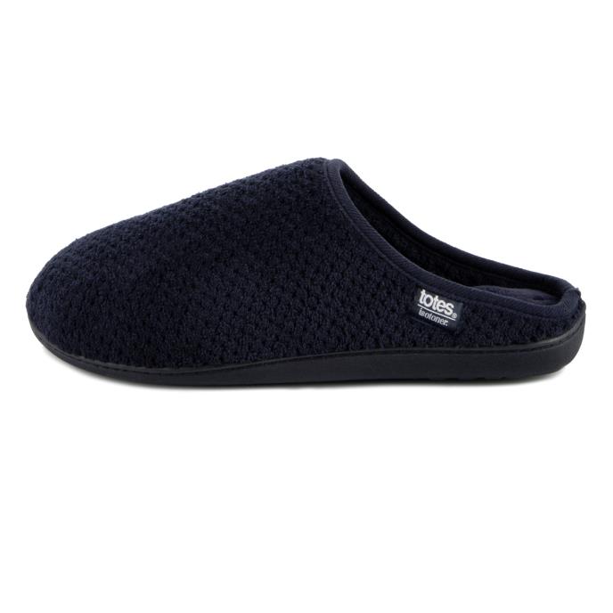 Isotoner&#174; Mens Swept Back Popcorn Mule Slipper Navy