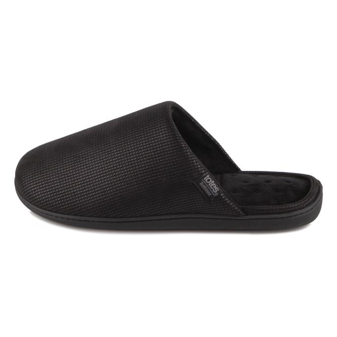 Isotoner&#174; Mens Square Patterned Smart Mule Slipper Black