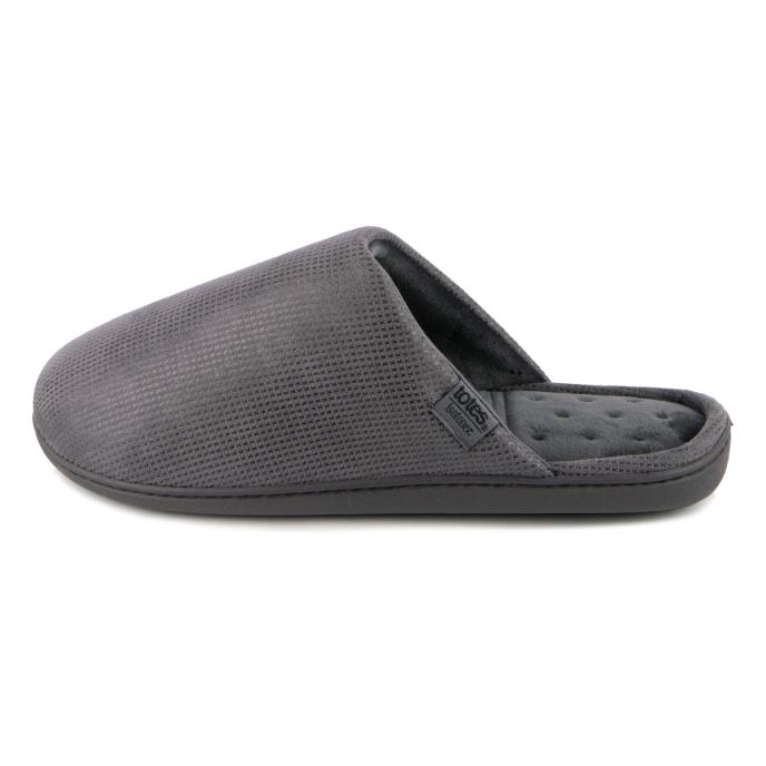 Isotoner&#174; Mens Square Patterned Smart Mule Slipper Grey