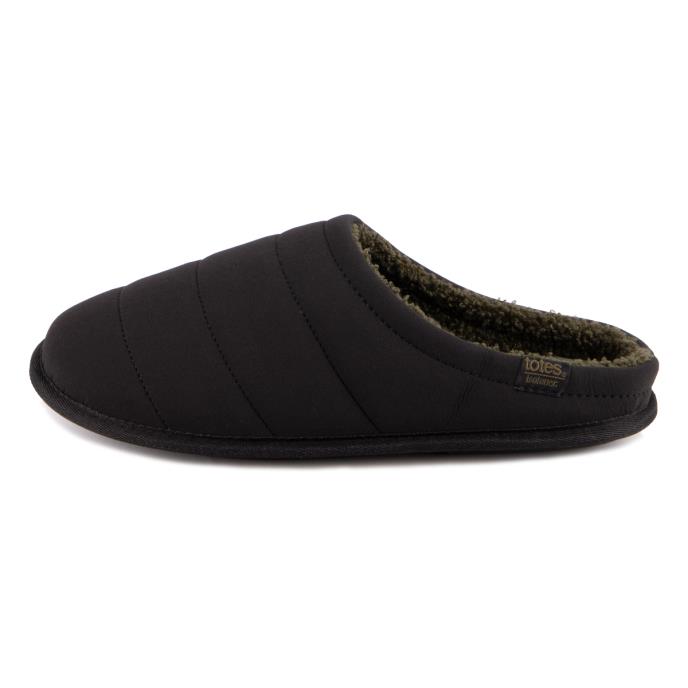 Isotoner&#174; Mens Sport Quilted Mule Slipper With Cosy Lining Black