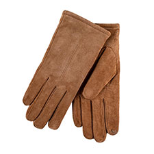 Isotoner Ladies One Point Suede Smartouch Glove Tan