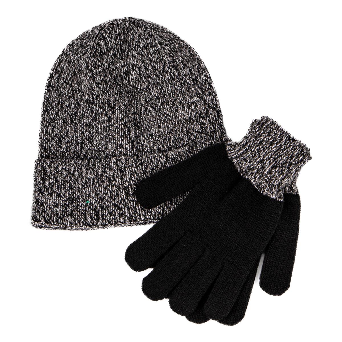 totes Mens Hat and Glove Set Grey / Black | totes ISOTONER