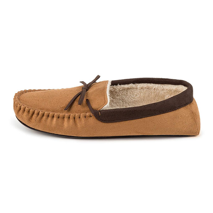 mens tan moccasin slippers