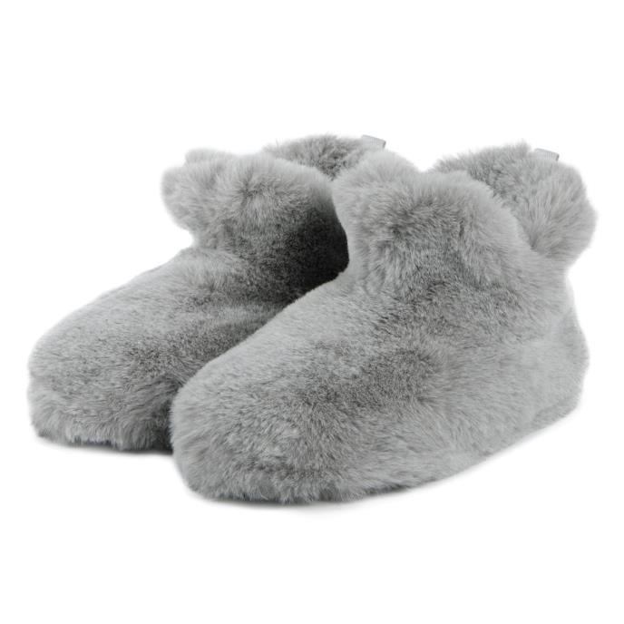 Black fluffy boot slippers best sale