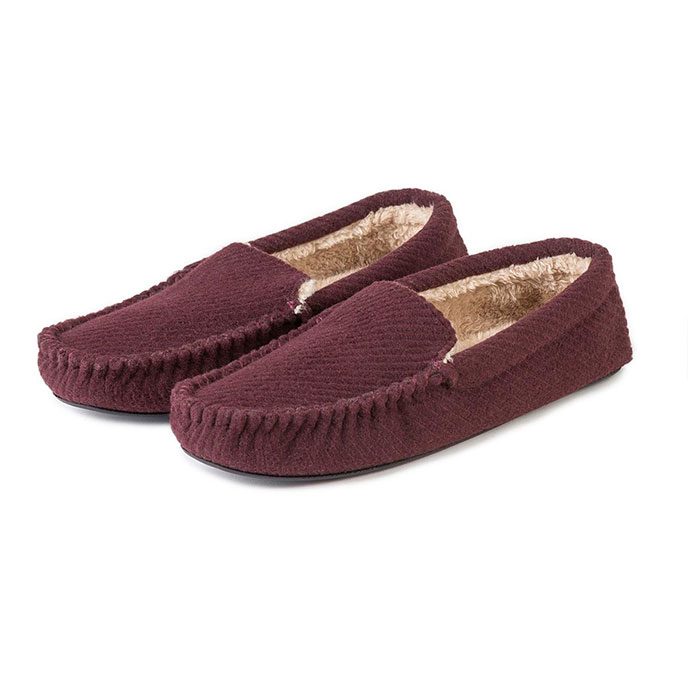 totes Mens Textured Moccasin Slippers 