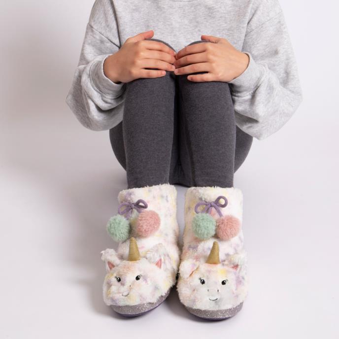 totes toasties Kids Multi Faux Fur Boot Slippers totes ISOTONER