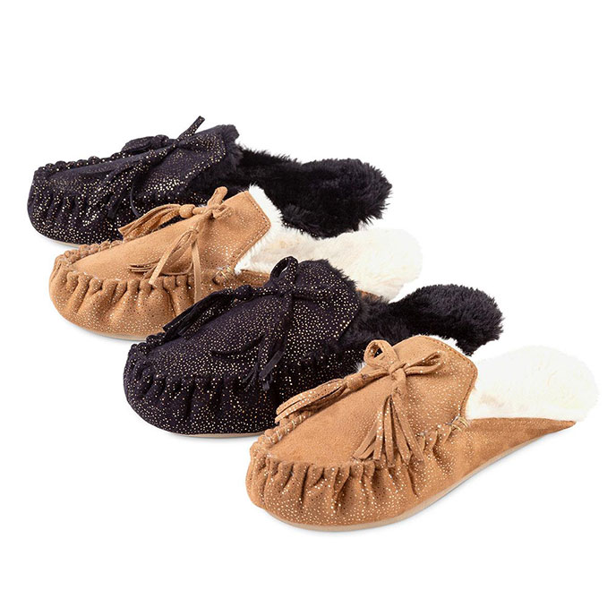 sparkle moccasin slippers