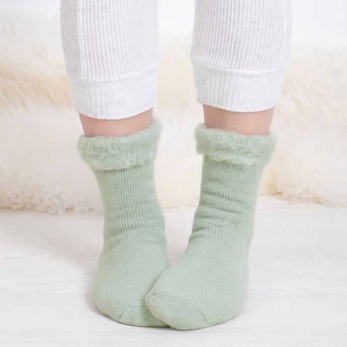 totes toasties® Ladies Recycled Brushed Thermal Bed Socks Sage