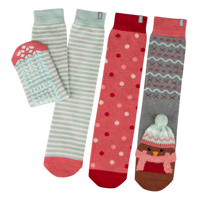 totes toasties® Ladies Original Slipper Socks (Triple Pack) Robin