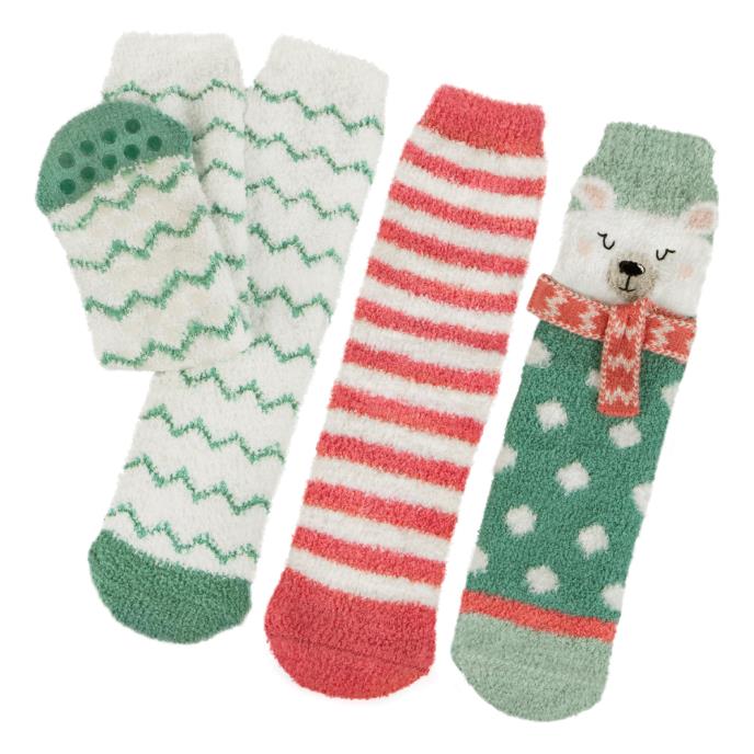 totes toasties® Ladies Cosy Novelty Socks (Triple Pack) Polar Bear