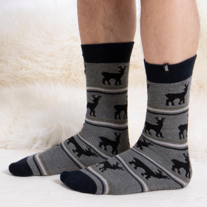 totes toasties® Mens Original Novelty Slipper Socks Stag