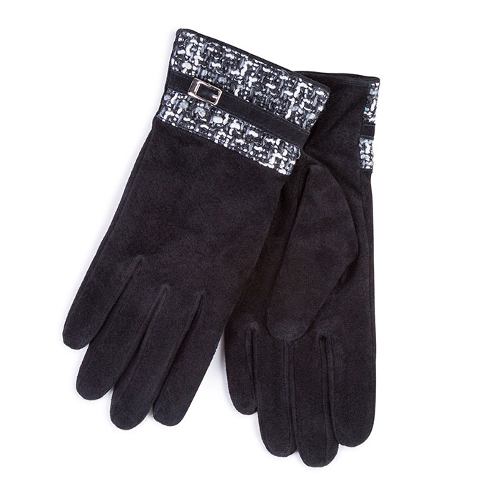 isotoner black suede gloves