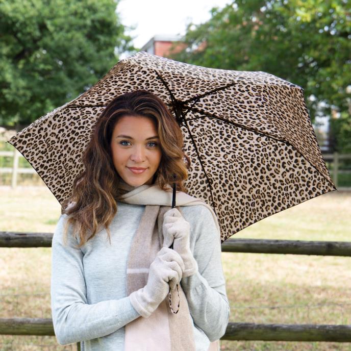 totes ECO-BRELLA® Compact Animal on Animal Print Umbrella (5 Section)