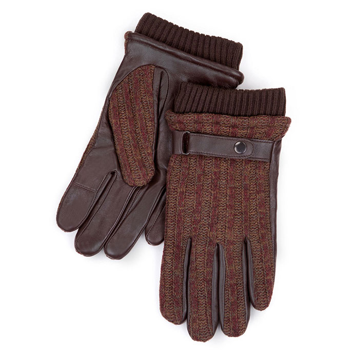 mens brown isotoner gloves