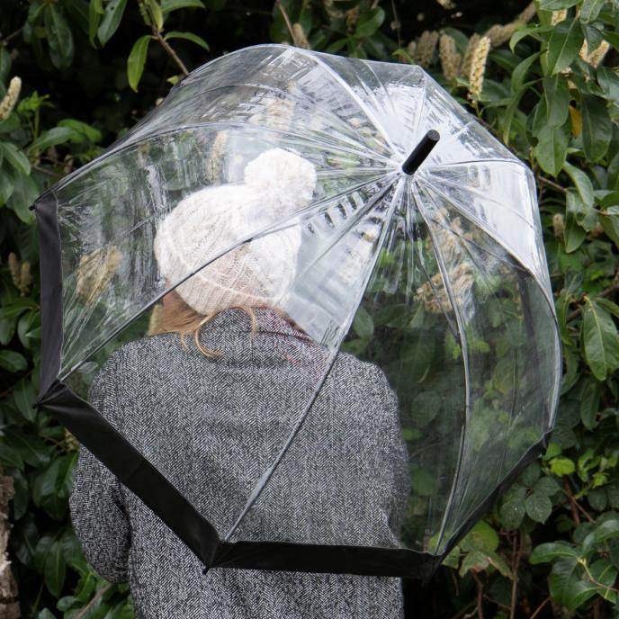 totes ECO-BRELLA® Clear PVC Dome Umbrella Black 