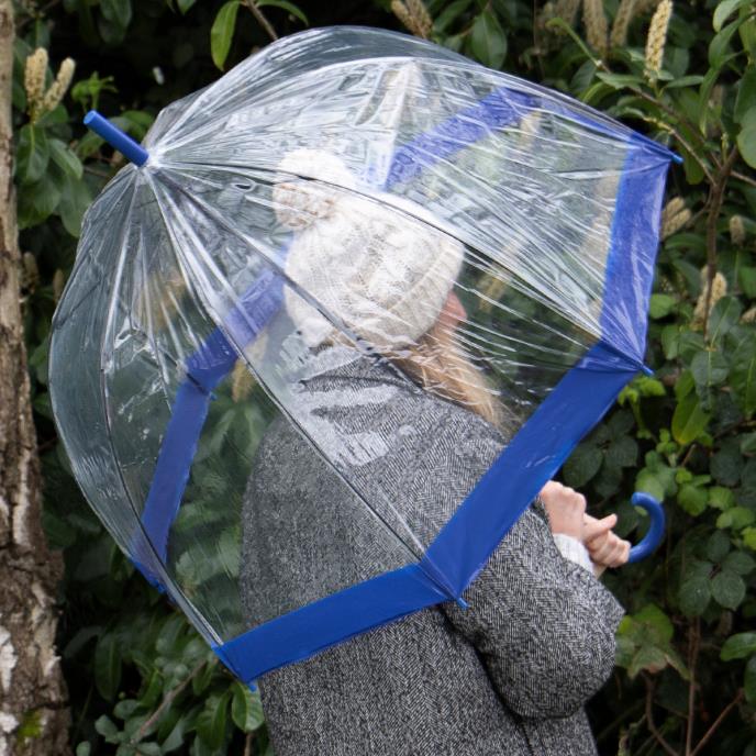 totes ECO-BRELLA® Clear PVC Dome Umbrella Blue 