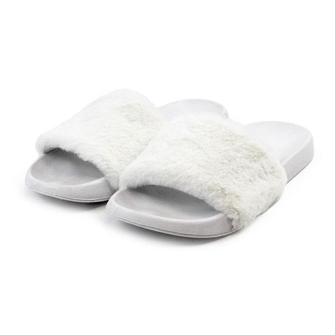 Womens fluffy sliders discount uk