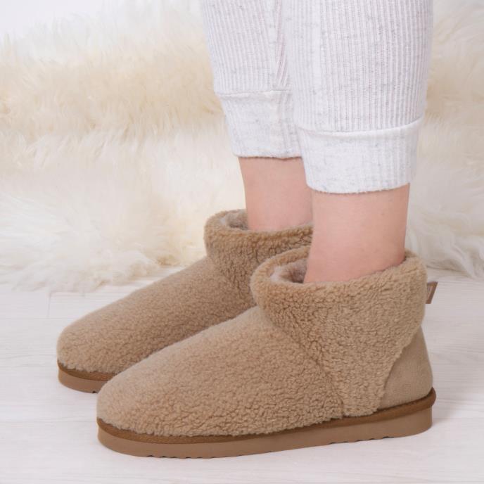 Isotoner® Ladies Curly Fur Boot Natural