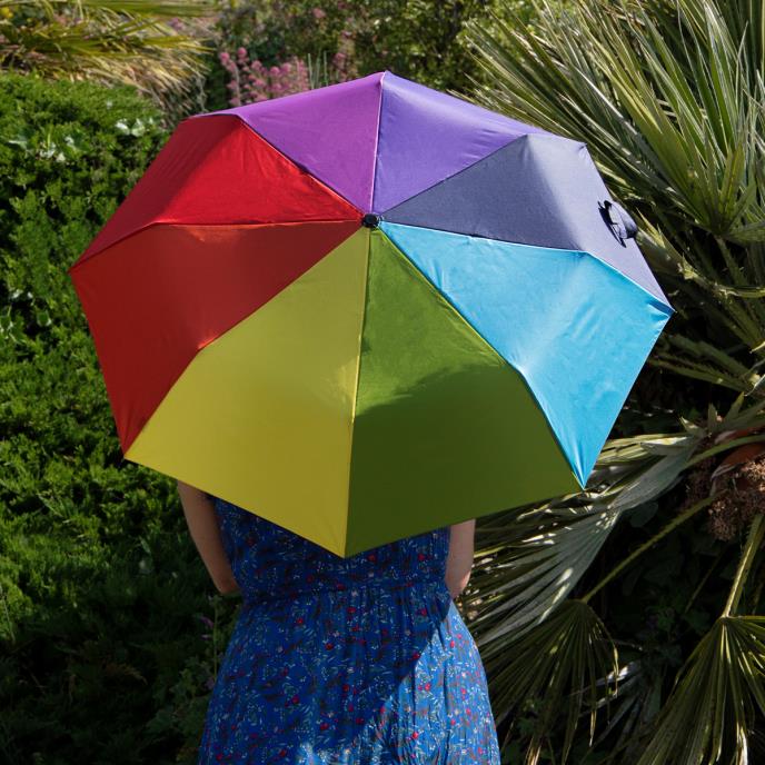 totes UV ECO-BRELLA® Supermini Multi Gore Rainbow Print Umbrella (3 Section)