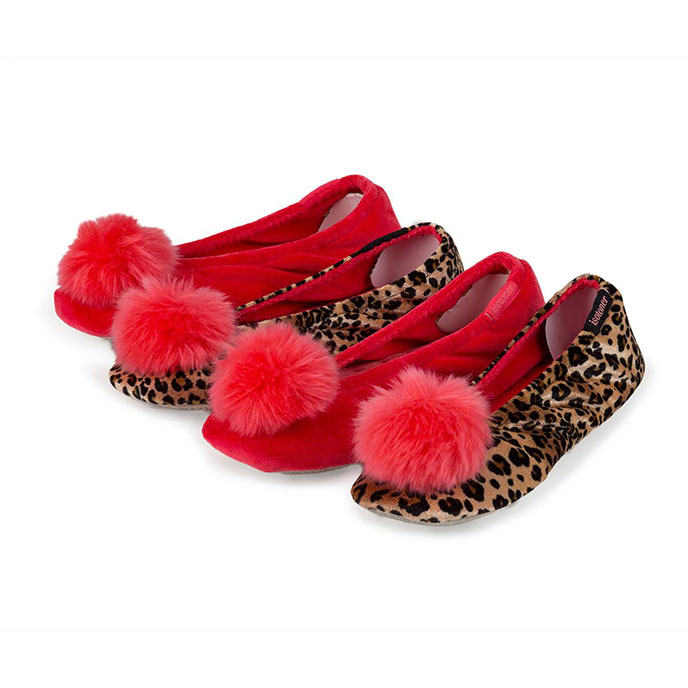 pom pom ballerina slippers