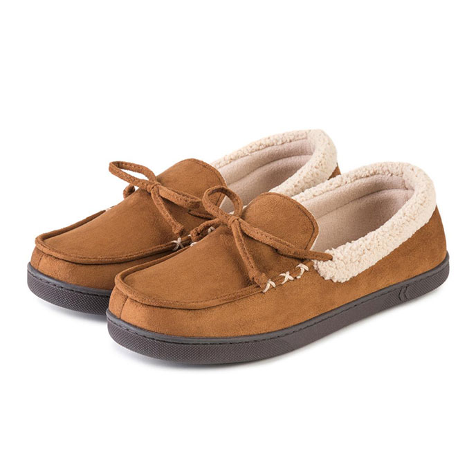 totes mens suedette moccasin slippers