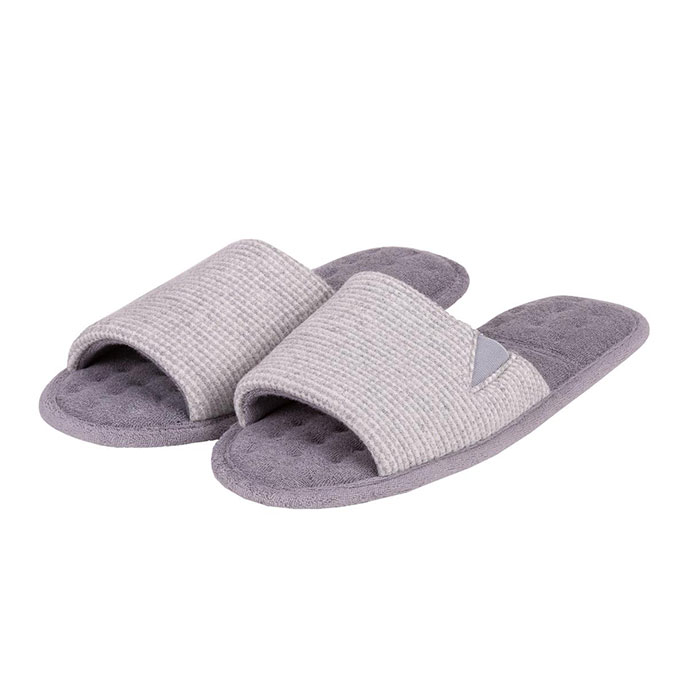 grey open toe slippers
